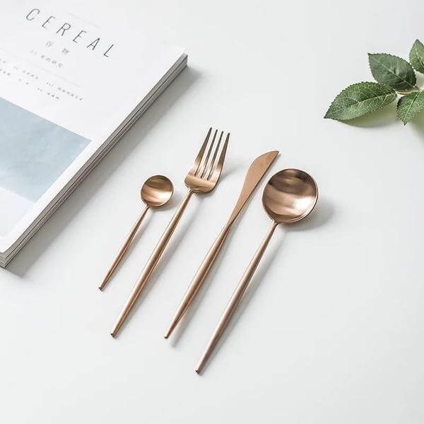 Modern Rosé Flatware Set - 24 Piece