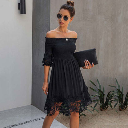 White Black Lace Dress