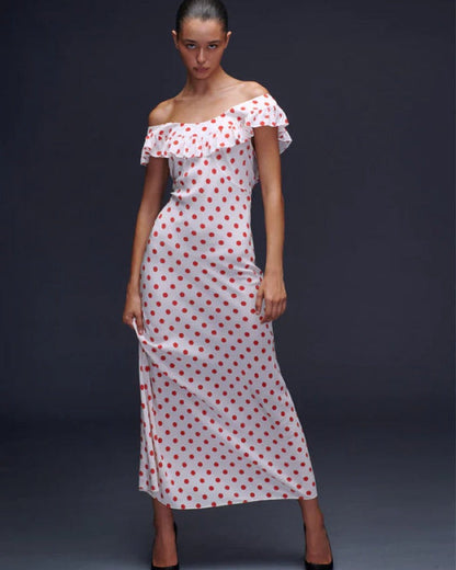 Spaghetti Strap Square Neck Ruffle Tiered Column Maxi Gown