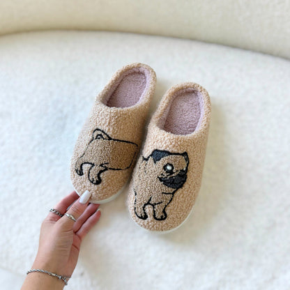 Frenchie Pug Plush Slippers