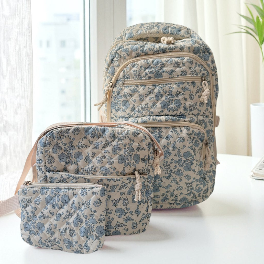 Nia Floral Quilted Bags - 3 PCS Set