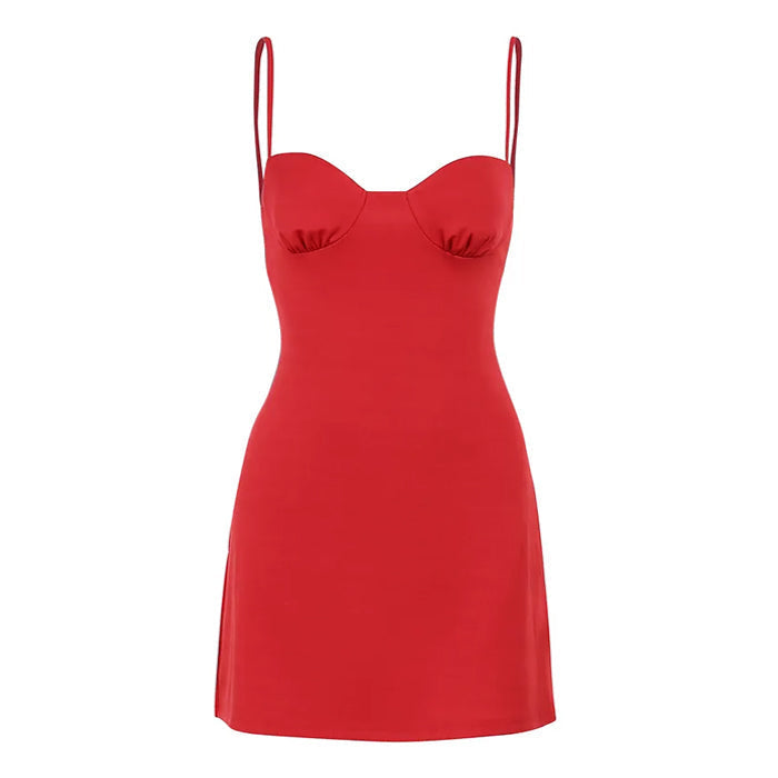 Sweetheart Neck Bustier Spaghetti Strap Bodycon Mini Dress