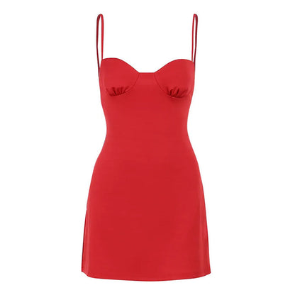 Sweetheart Neck Bustier Spaghetti Strap Bodycon Mini Dress