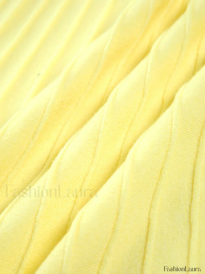 Yellow Rib Midi Sundress Dress