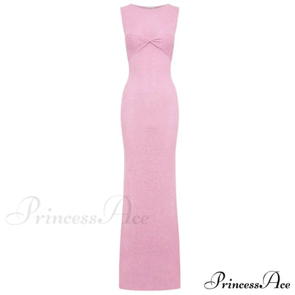 Ribbed Knit Bandeau Charming Sleeveless Midi Dress