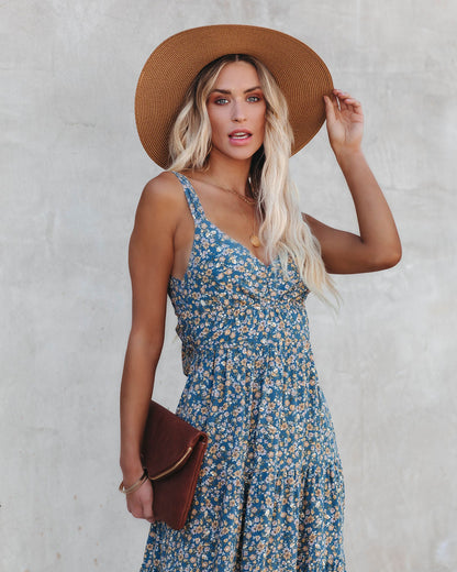 Floral Tie Back Midi Dress