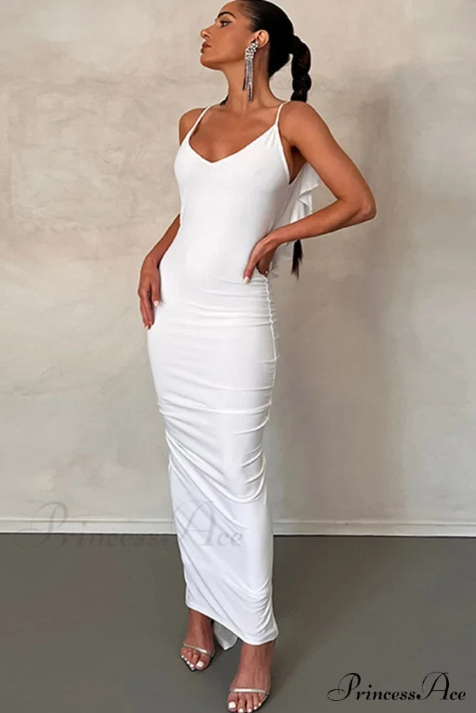 Ruffle Ruched Cami Dress