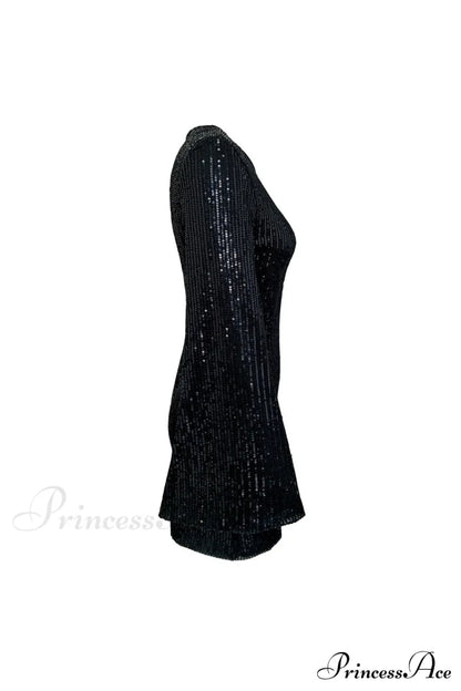 Sequins Flare Sleeve Dress