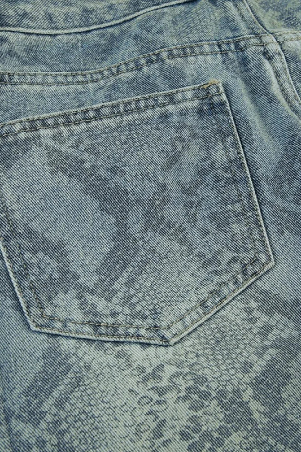Serpentine Print Low Waist Straight Leg Jeans