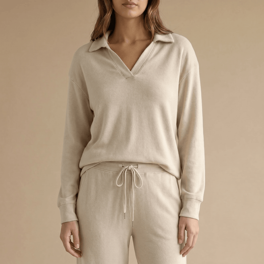 Soft V-Neck Lounge Set with Wide Leg Pants
