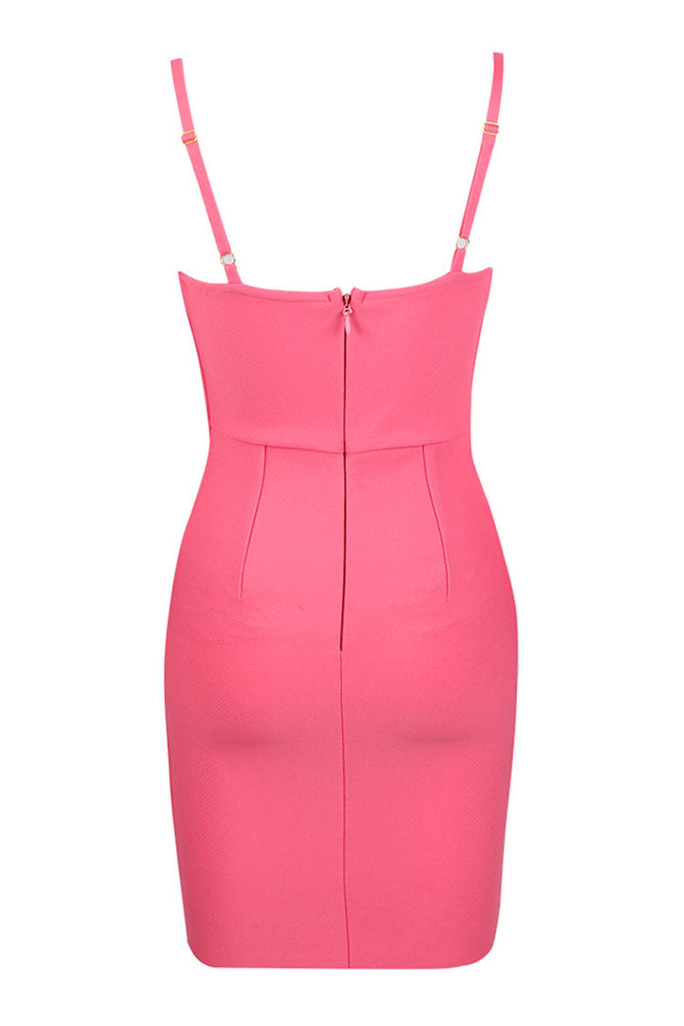 Ribbed Corset Sweetheart Bustier Spaghetti Strap Bodycon Mini Dress