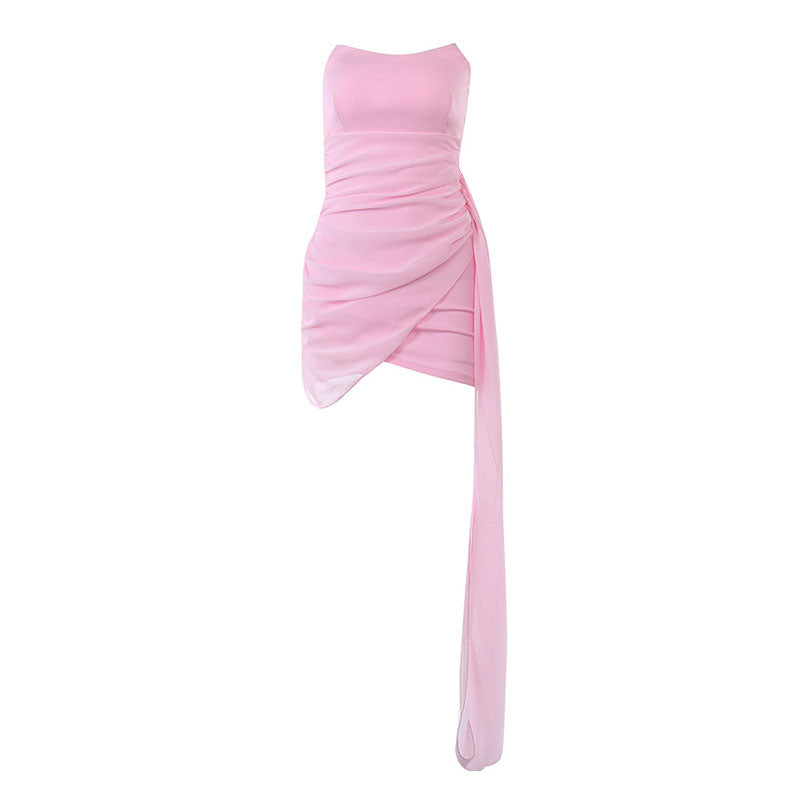 Ruched Wrap Trim Strapless Bodycon Mini Dress 2