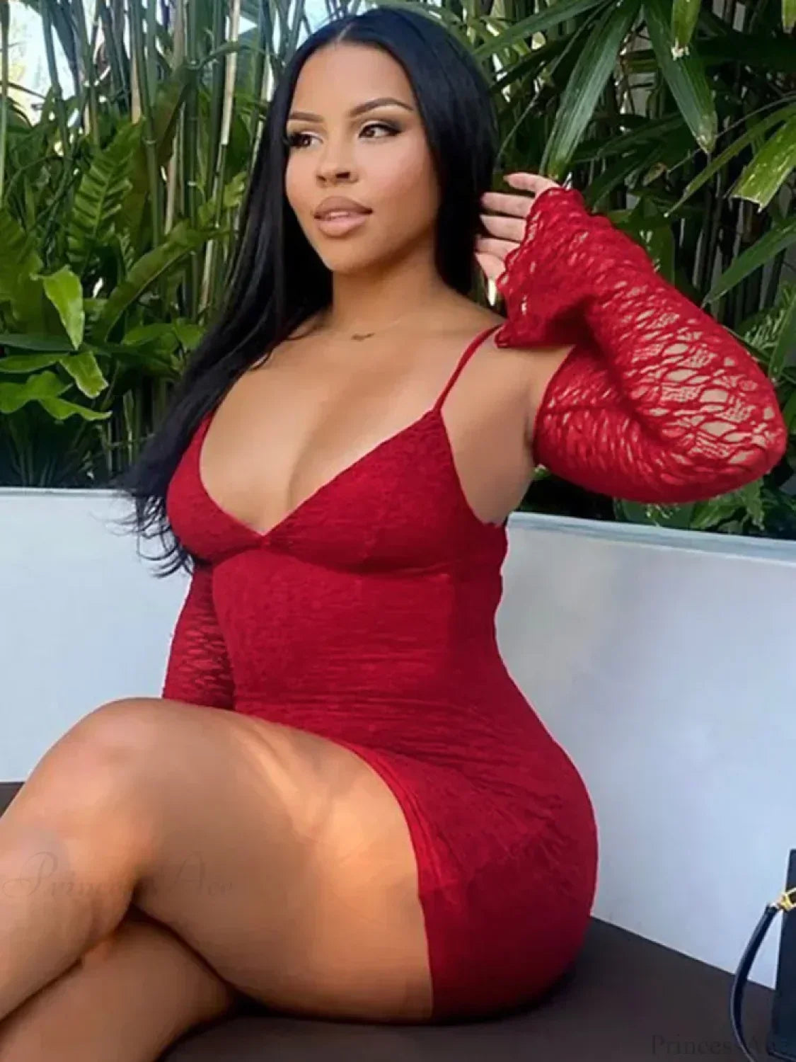Floral Lace V-Neck Spaghetti Strap Bodycon Mini Dress with Long Sleeve Shrug