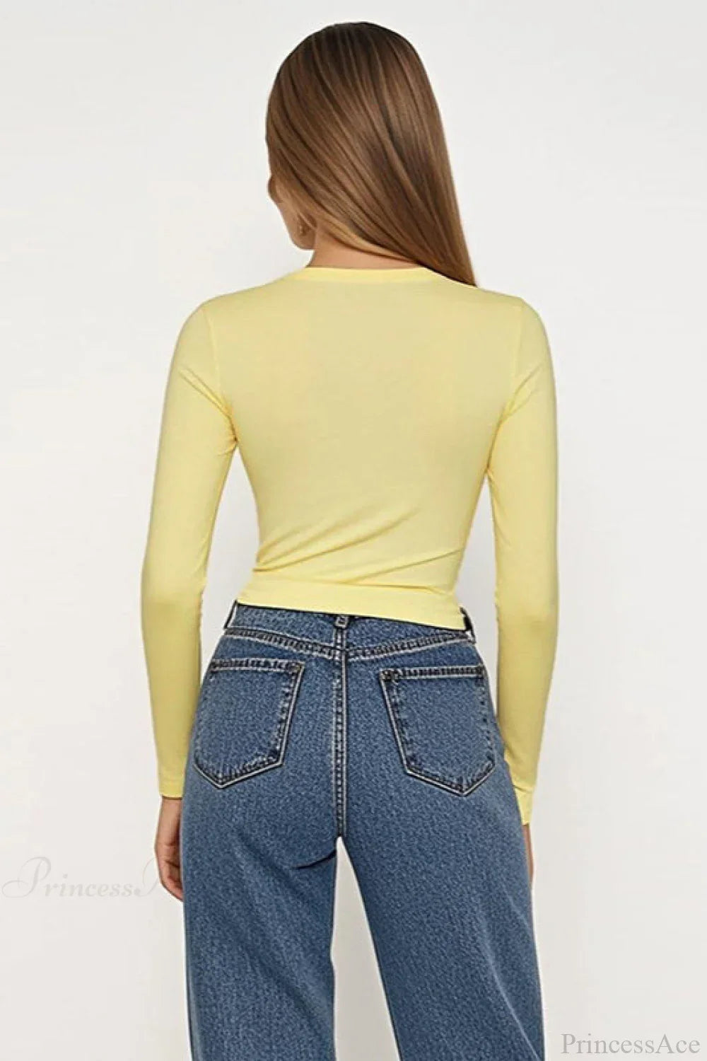 Simple Button Detail Long Sleeve Tee