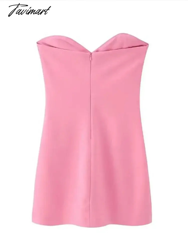 Sleeveless Solid Pleated Strapless Dress Skinny Backless Off Shoulder Dresses For Women Summer Fashion Party Banquet Vestidos