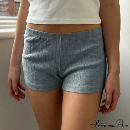 Slim Fit Retro Kawaii Solid Front Button Down Elastic Waist Pajamas Short