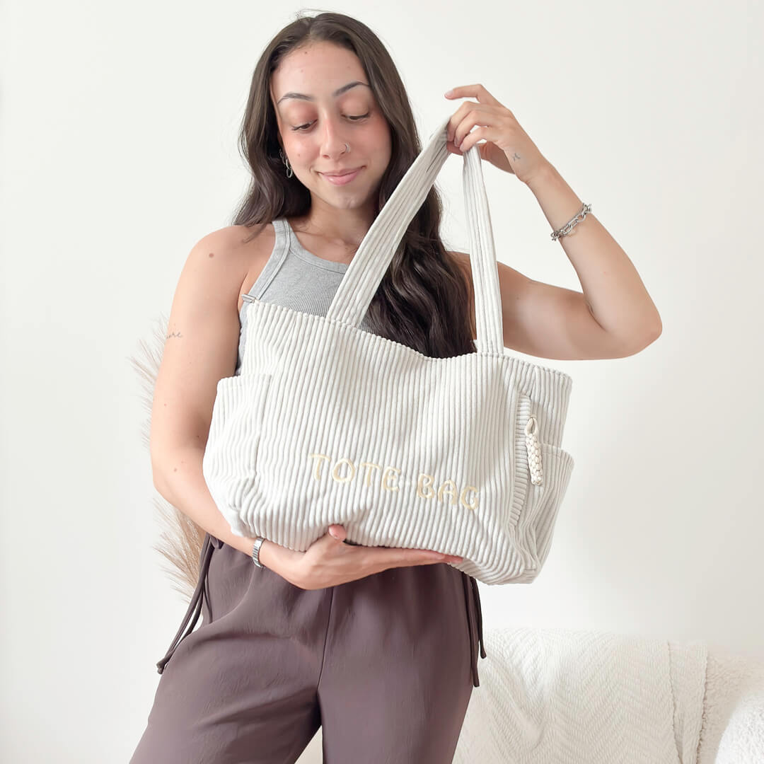 Mia Corduroy Tote Bag