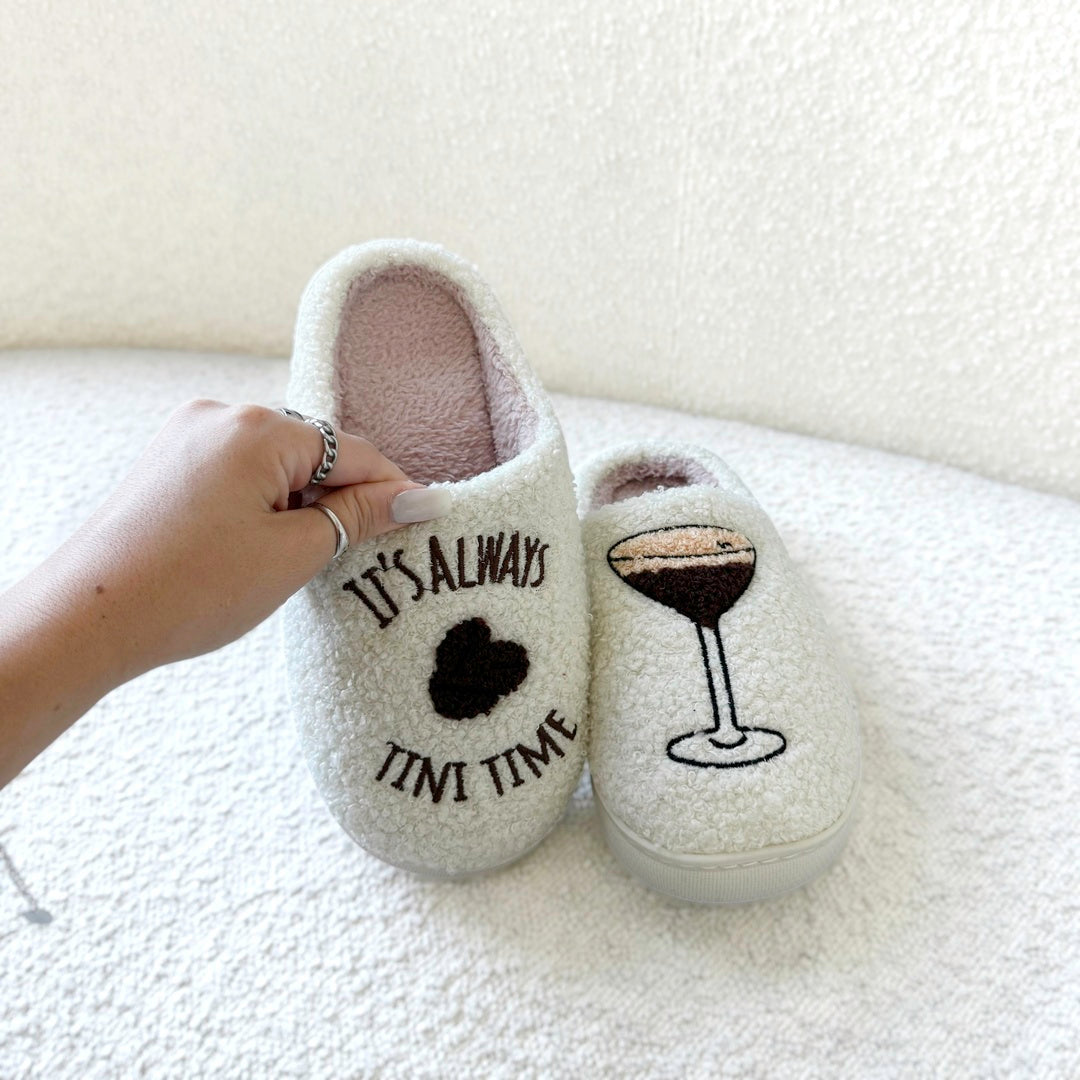 Espresso Martini Plush Slippers