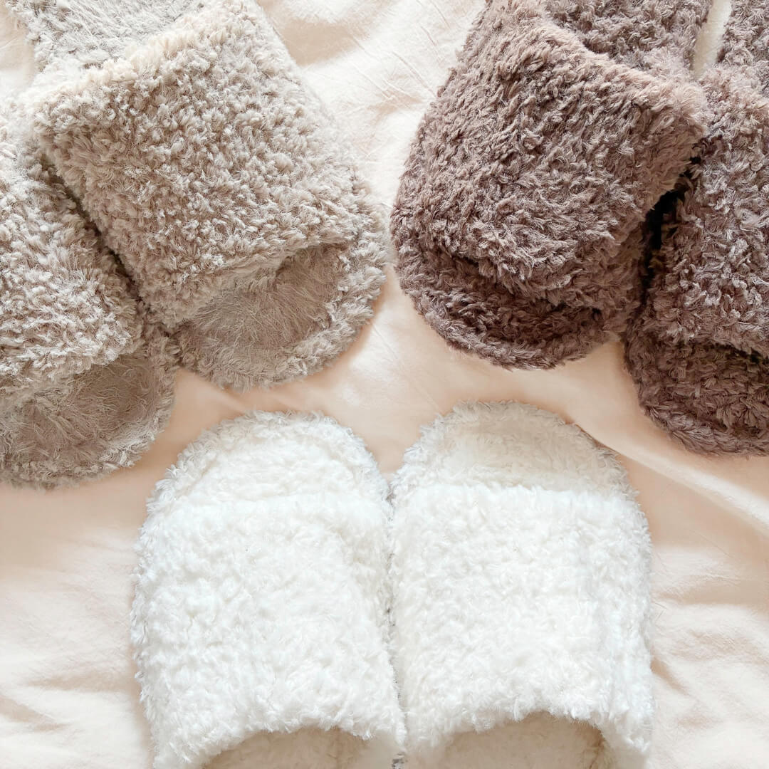 Eve Fuzzy Open Toe Slippers