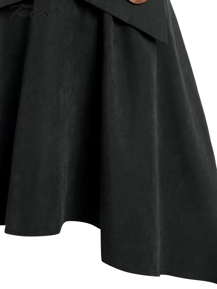 Solid Color High Waist Mock Button Crossover High-low Suspender Skirt Y2K Girls Dance Mini KOL Faldas For Student Spring Autumn