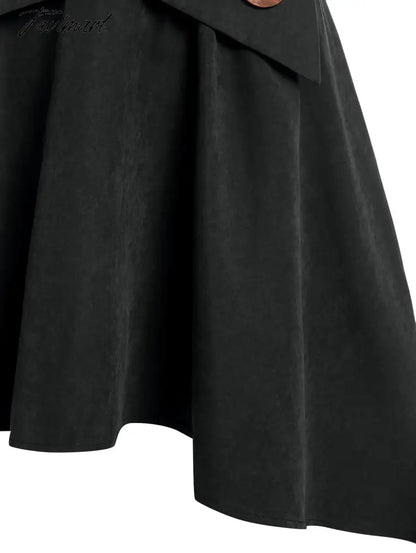 Solid Color High Waist Mock Button Crossover High-low Suspender Skirt Y2K Girls Dance Mini KOL Faldas For Student Spring Autumn