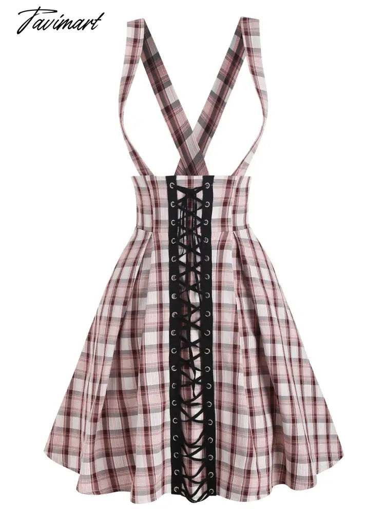 Solid Color High Waist Mock Button Crossover High-low Suspender Skirt Y2K Girls Dance Mini KOL Faldas For Student Spring Autumn