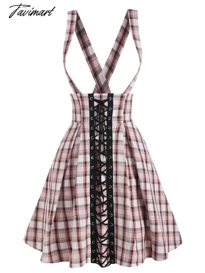 Solid Color High Waist Mock Button Crossover High-low Suspender Skirt Y2K Girls Dance Mini KOL Faldas For Student Spring Autumn