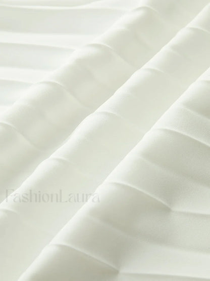 Pleated Strapless Split Dress