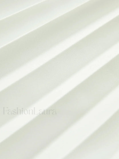 Pleated Strapless Split Dress