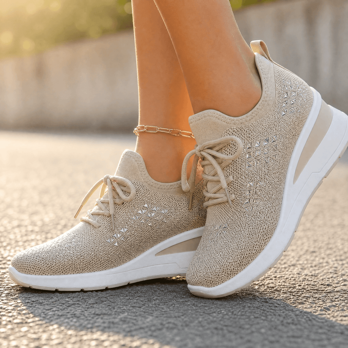 Women’s Rhinestone Wedge Sneakers