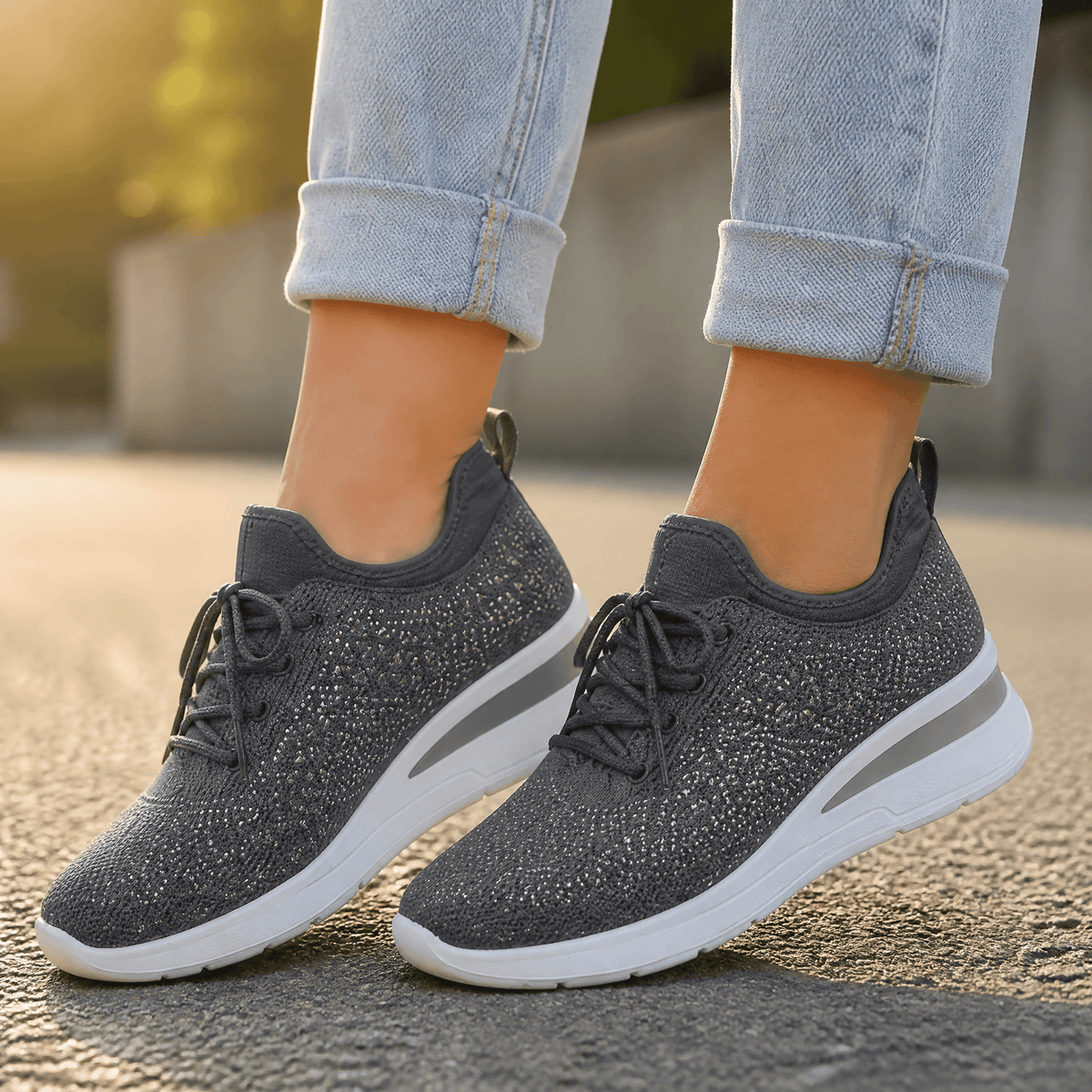 Women’s Rhinestone Wedge Sneakers