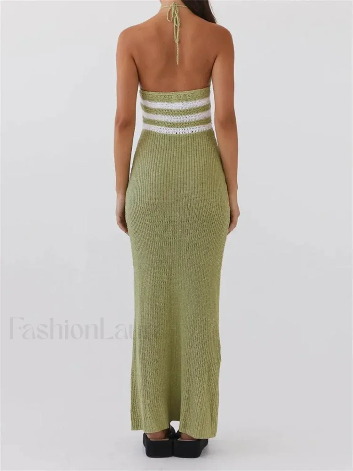 Striped Off Shoulder Patchwork Maxi Dress