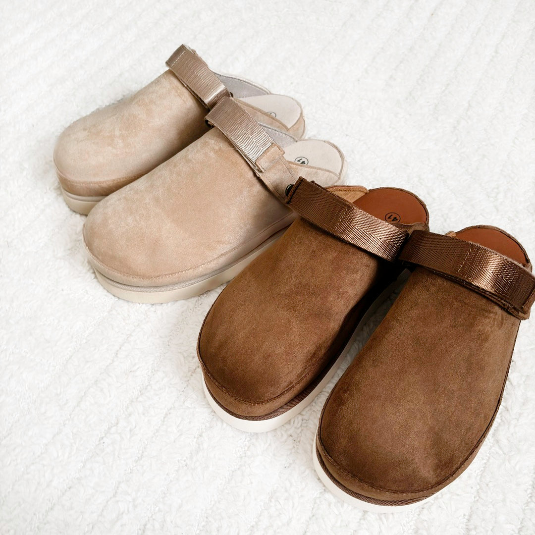Mia Suede Platform Clogs