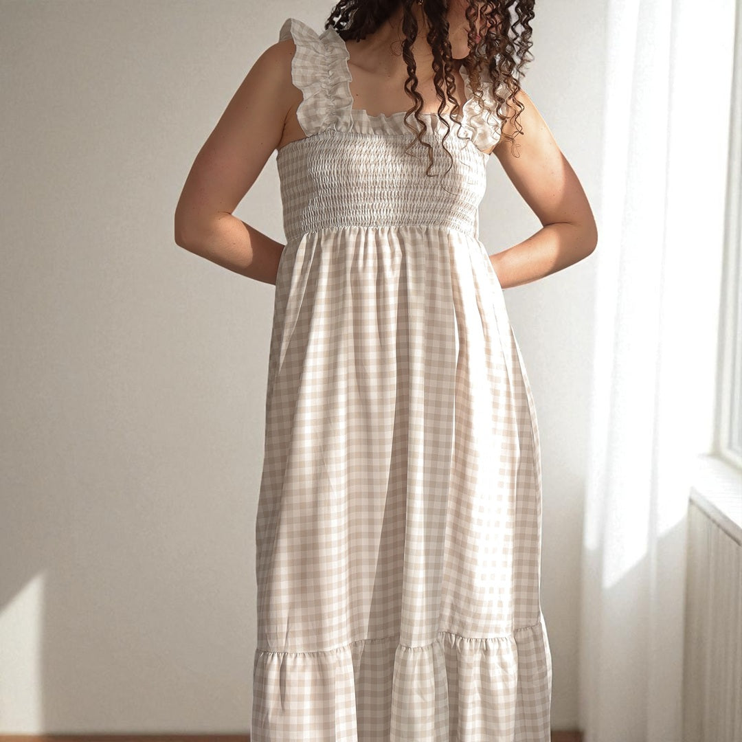 Olivia Gingham Maxi Dress