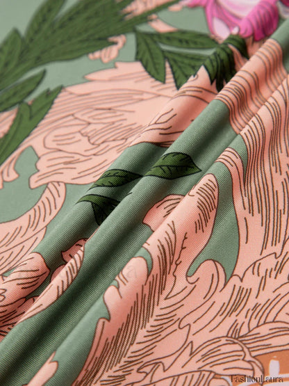 Green Floral Long Dress
