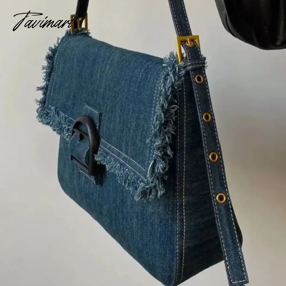 2024 New Denim Blue Crossbody Bags Simple Solid Canvas Shoulder Bags for Women High-capacity Office Lady Pack Bolsos сумки