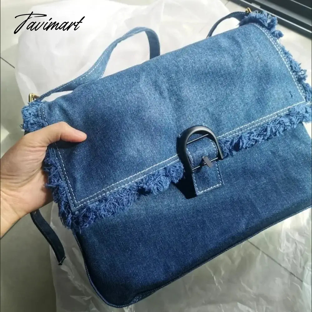 2024 New Denim Blue Crossbody Bags Simple Solid Canvas Shoulder Bags for Women High-capacity Office Lady Pack Bolsos сумки