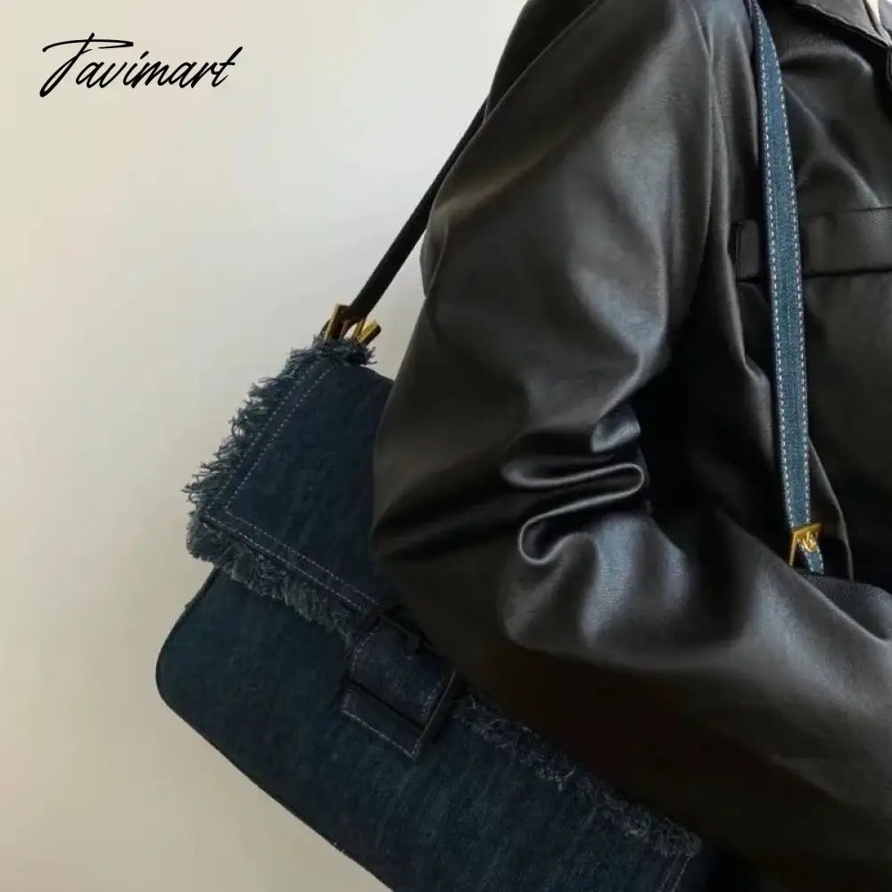 2024 New Denim Blue Crossbody Bags Simple Solid Canvas Shoulder Bags for Women High-capacity Office Lady Pack Bolsos сумки