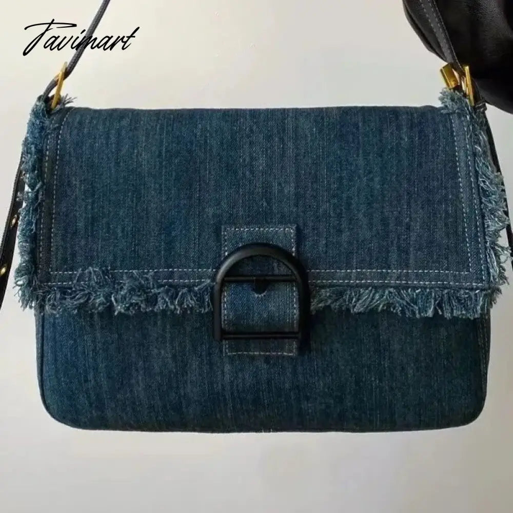 2024 New Denim Blue Crossbody Bags Simple Solid Canvas Shoulder Bags for Women High-capacity Office Lady Pack Bolsos сумки