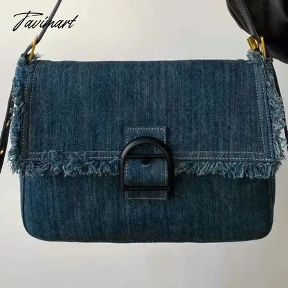 2024 New Denim Blue Crossbody Bags Simple Solid Canvas Shoulder Bags for Women High-capacity Office Lady Pack Bolsos сумки