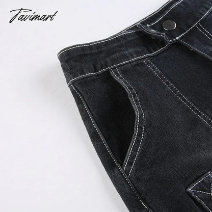 90s Y2K Denim Skirt With Buckle Side Zip Fitted Low Waist Micro Mini Skirt Women EMO Girl Grunge Aesthetic Outfit