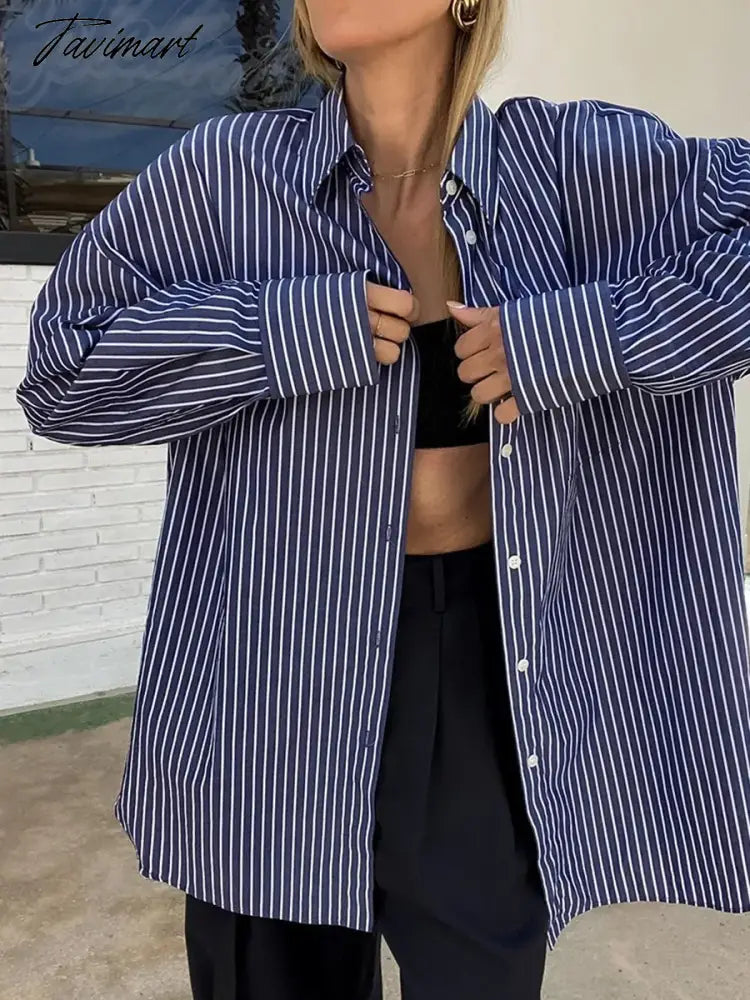 Autumn Classic Striped Blouses Women New Long Sleeve Single Breasted Pocket Lapel Blouse Femme Streetwear Fashion Shirt Top