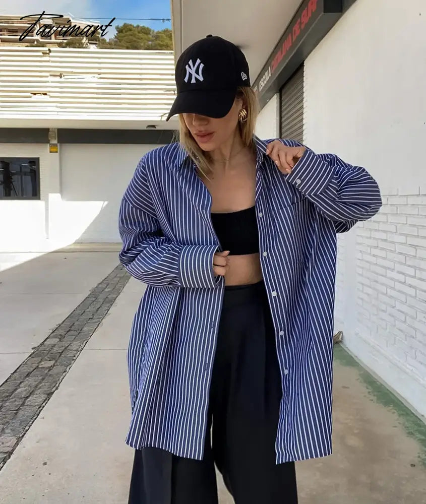Autumn Classic Striped Blouses Women New Long Sleeve Single Breasted Pocket Lapel Blouse Femme Streetwear Fashion Shirt Top