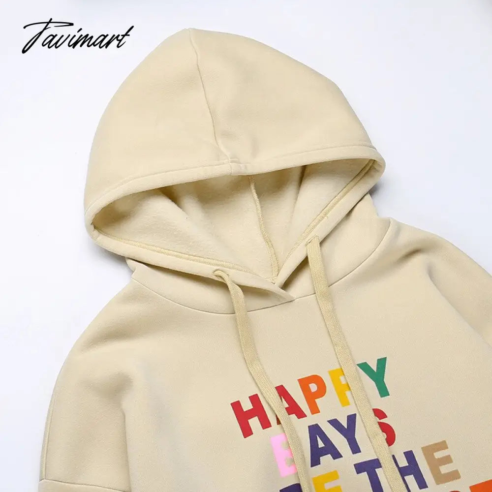 Autumn Letter Print Oversized Y2K Sweatshirts Women Long Sleeve Hooded Sweatshirt Streetwear with Big Pockets y2k clothes 2000s