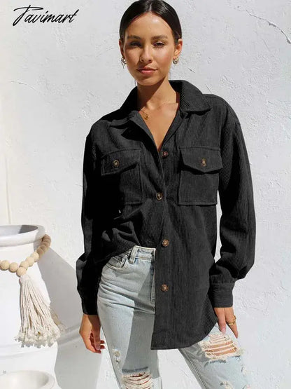 Autumn Long Corduroy Jacket Women Loose Coat Winter Jacket Coat Women Overshirt Button Up Shirt Jackets For Women
