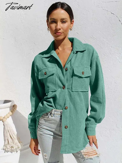 Autumn Long Corduroy Jacket Women Loose Coat Winter Jacket Coat Women Overshirt Button Up Shirt Jackets For Women