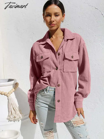 Autumn Long Corduroy Jacket Women Loose Coat Winter Jacket Coat Women Overshirt Button Up Shirt Jackets For Women
