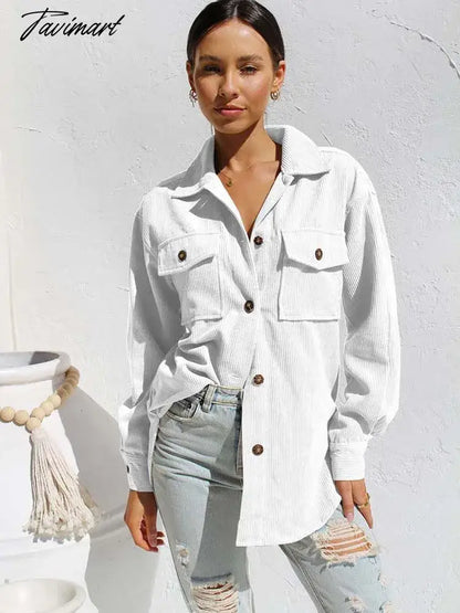 Autumn Long Corduroy Jacket Women Loose Coat Winter Jacket Coat Women Overshirt Button Up Shirt Jackets For Women