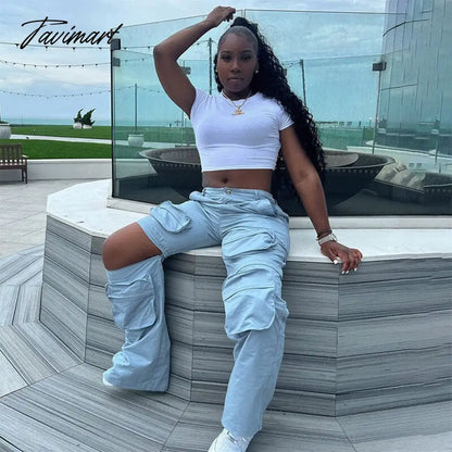Autumn Solid Cargo Pants for Women Multi Pockets Detachable Trouser Legs Button Fly High Waist Casual Streetwear Bottoms