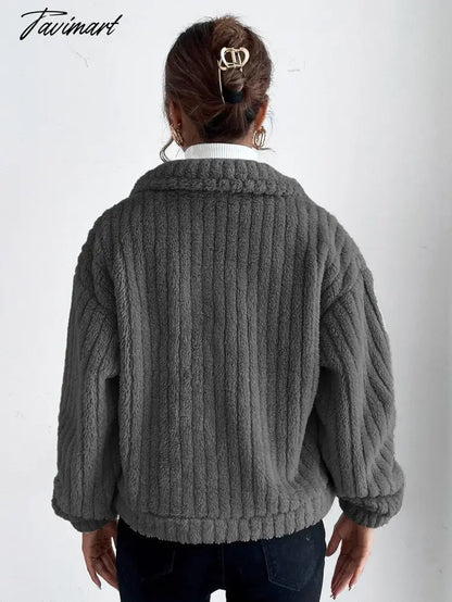 Autumn Winter Female Long Sleeve Urban Warm Casual Short Coats Women Solid Color Office Elegant Tops